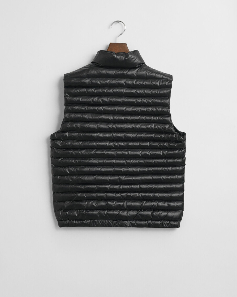 chaleco acolchado ligero y brillante para adolescentes - negro