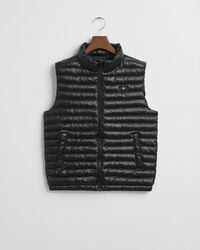 chaleco acolchado ligero y brillante para adolescentes - negro