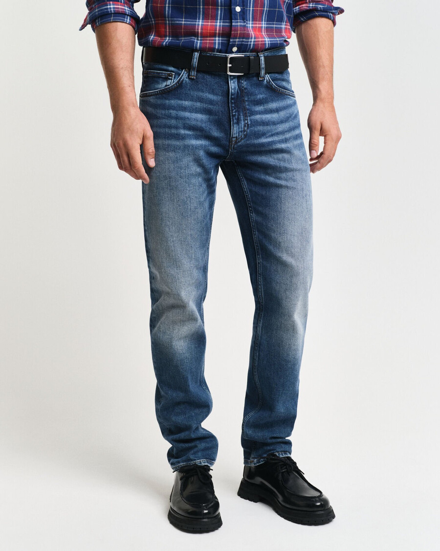 vaqueros de corte regular - azul medio vintage