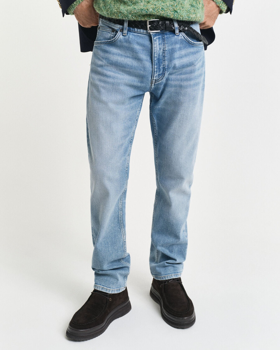 vaqueros de corte regular - azul claro vintage