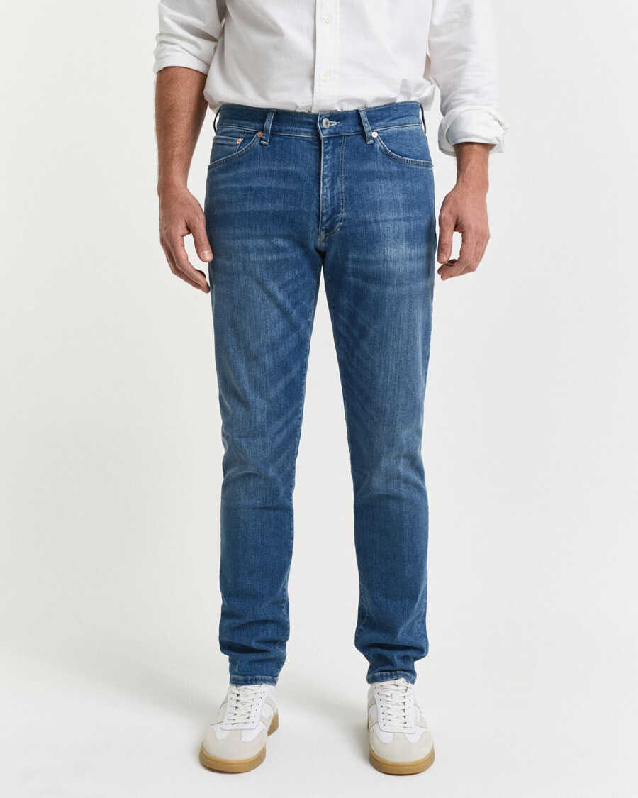 vaqueros active recover de corte extrafino - azul medio desgastado