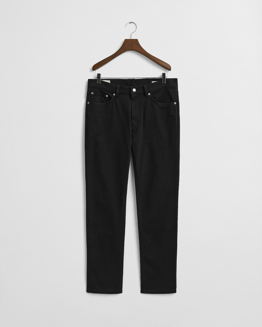 vaqueros de sarga suave de corte regular - negro