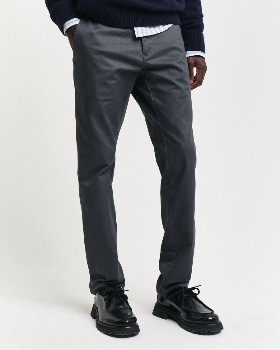pantalones chinos slim fit - antracita
