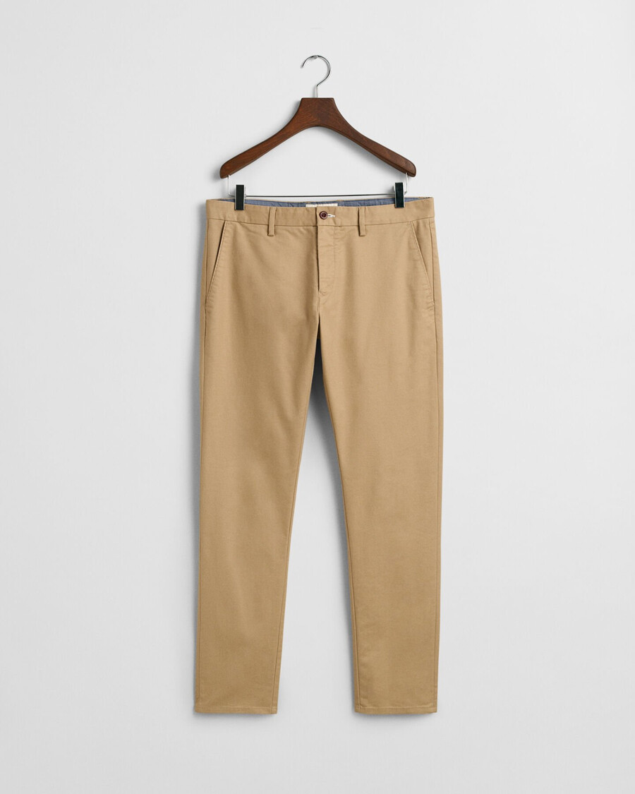 pantalones chinos ajustados - caqui oscuro