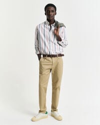 pantalones chinos ajustados - caqui oscuro