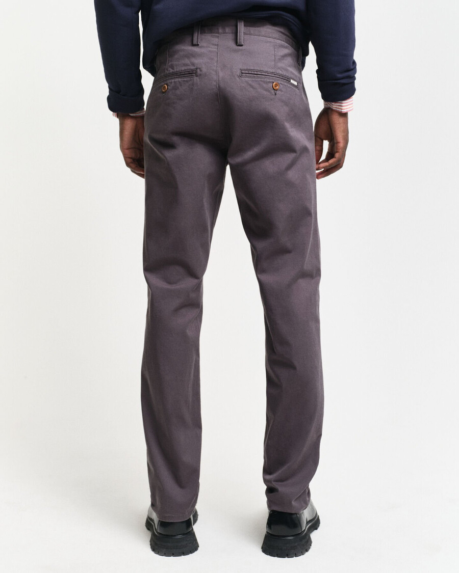 pantalones chinos de sarga de corte entallado - antracita