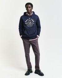 pantalones chinos de sarga de corte entallado - antracita