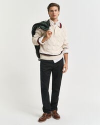 pantalones chinos de sarga de corte regular - negro