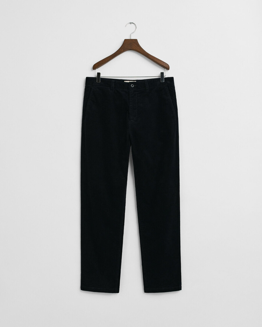 pantalones chinos de pana de corte regular - negro