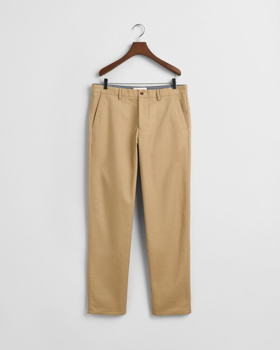 chinos de corte regular - caqui oscuro