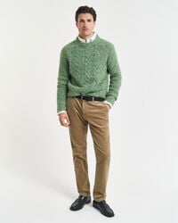 pantalones chinos de pana de corte entallado - gris topo claro