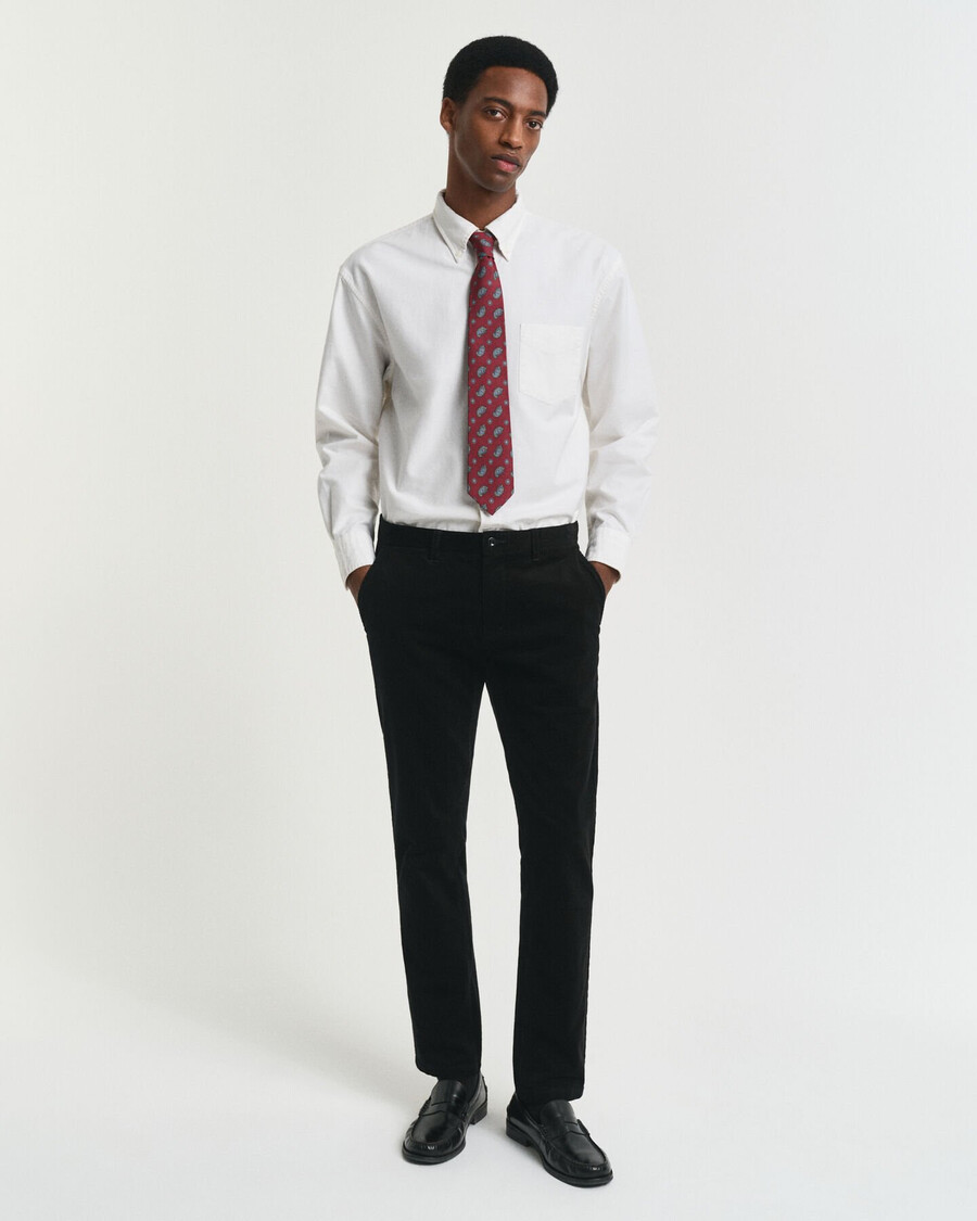 pantalones chinos de pana ajustados - negro