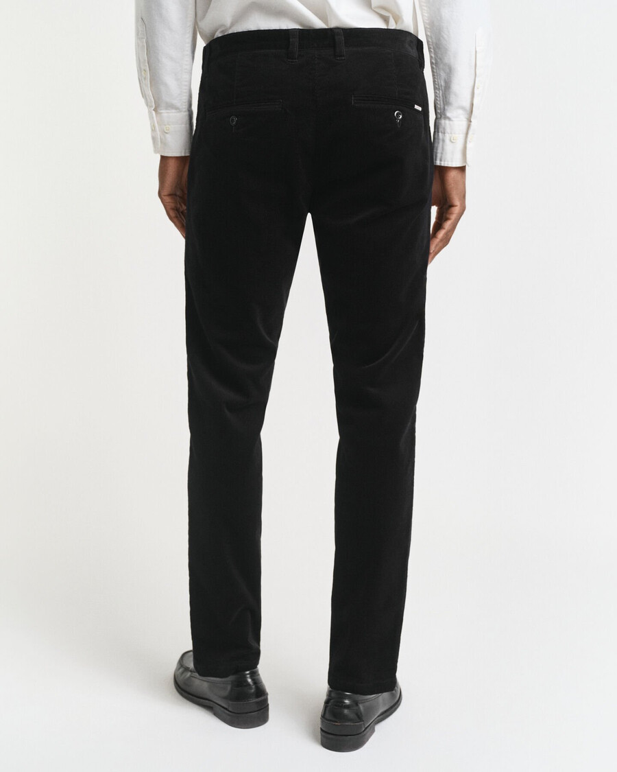 pantalones chinos de pana ajustados - negro