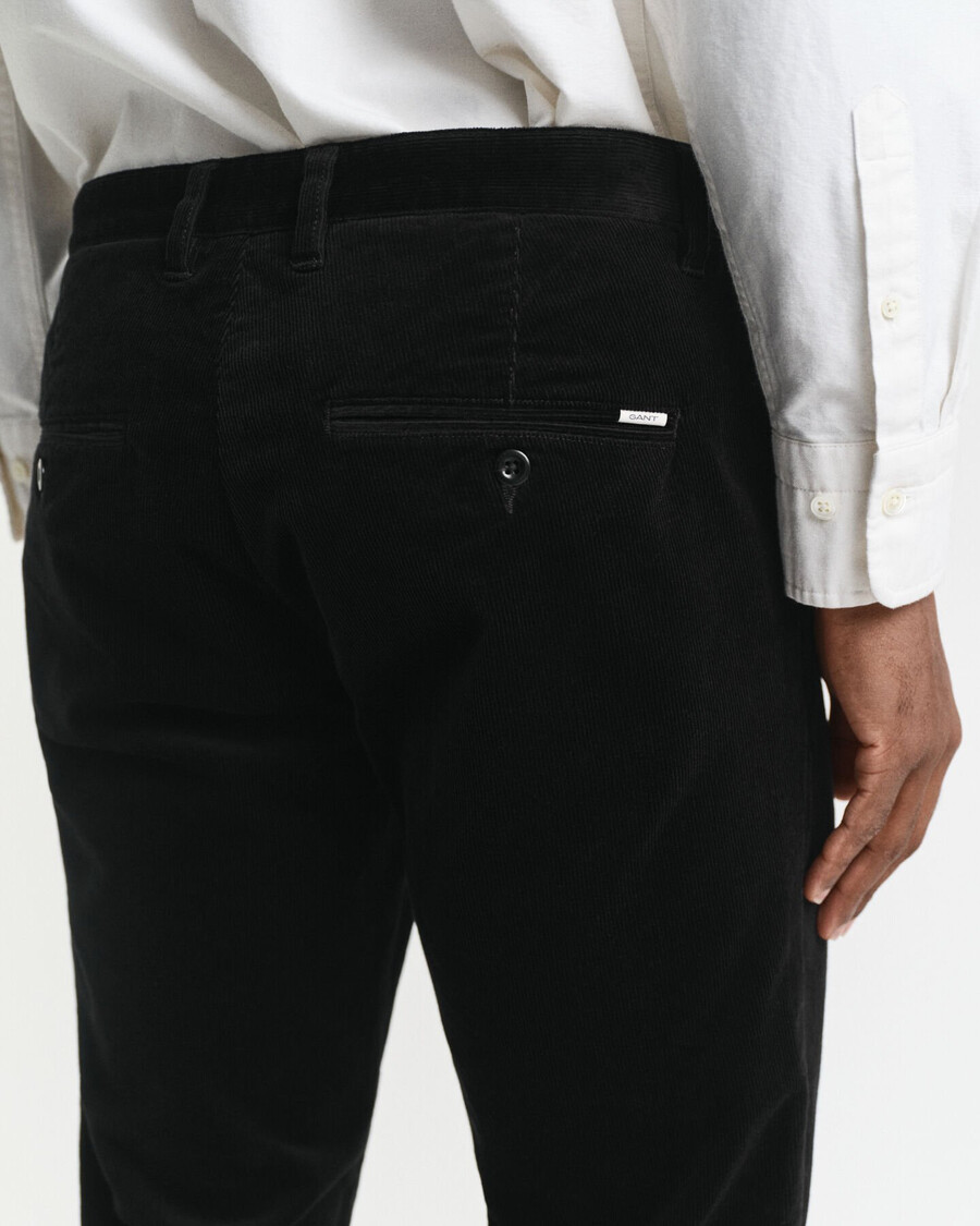 pantalones chinos de pana ajustados - negro