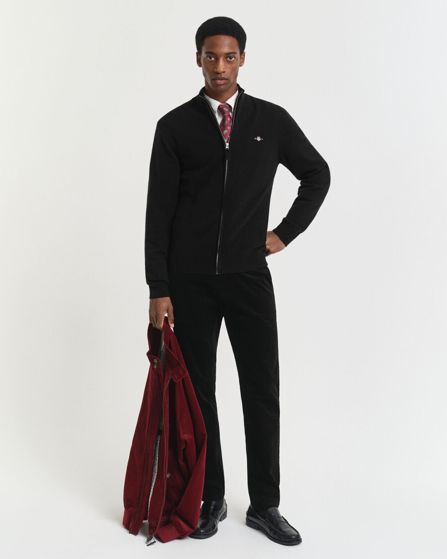 pantalones chinos de pana ajustados - negro