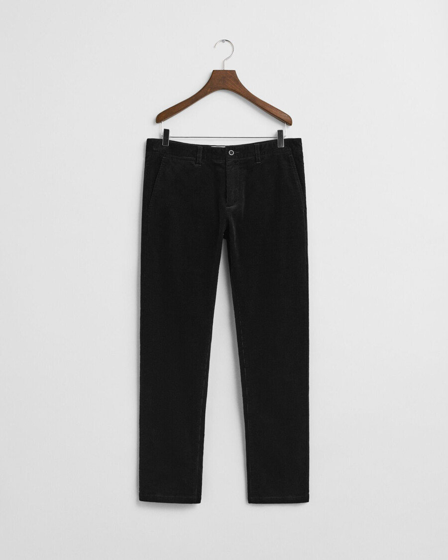 pantalones chinos de pana ajustados - negro