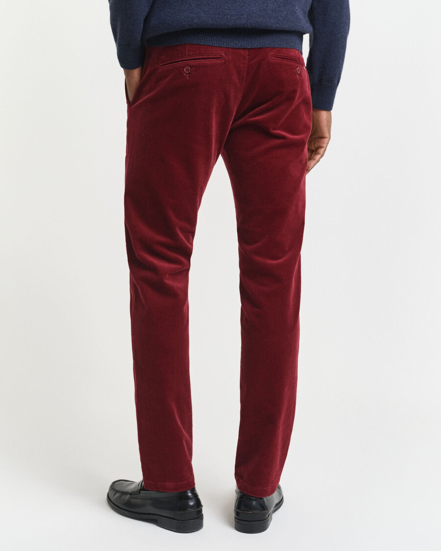 pantalones chinos de pana ajustados - plumped red