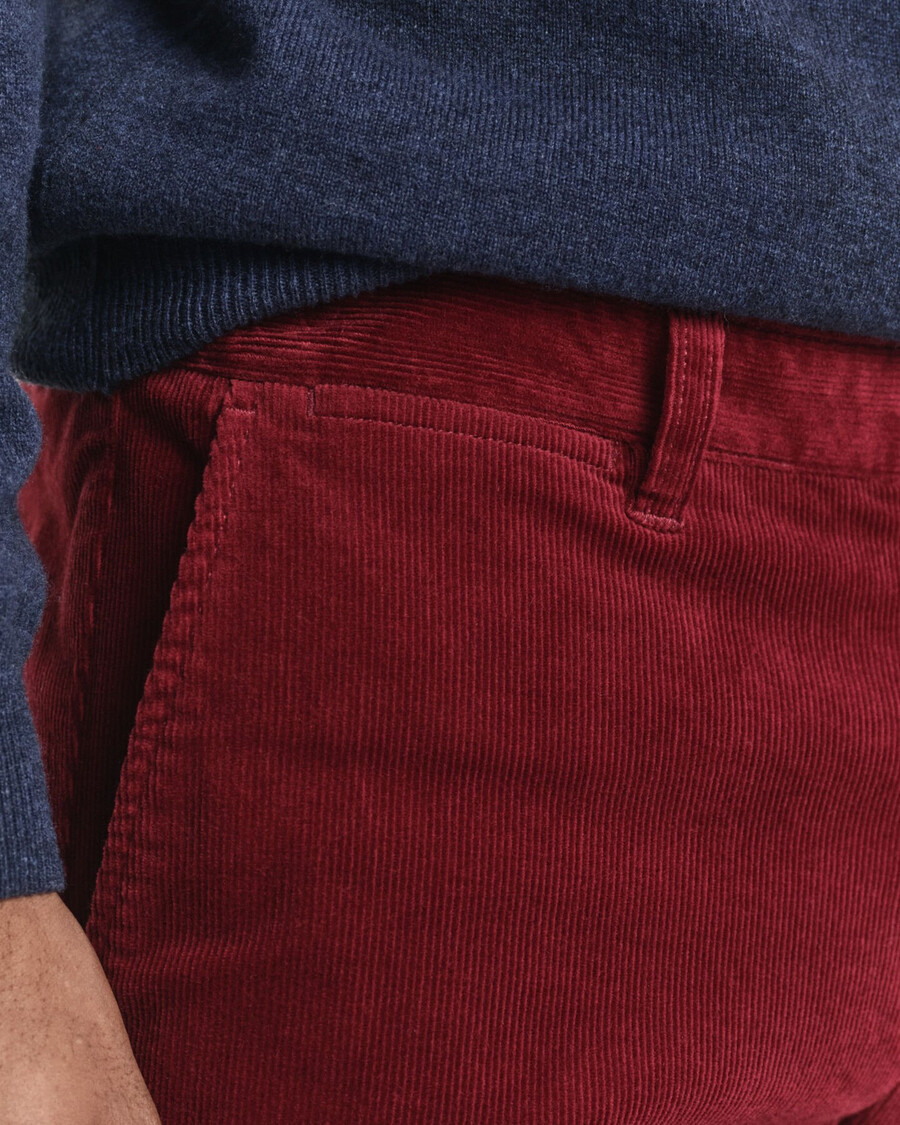 pantalones chinos de pana ajustados - plumped red