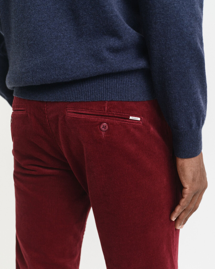 pantalones chinos de pana ajustados - plumped red
