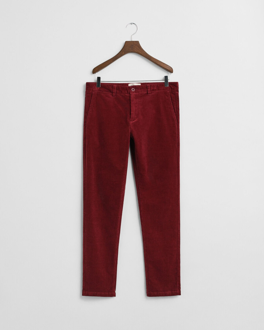 pantalones chinos de pana ajustados - plumped red