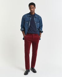pantalones chinos de pana ajustados - plumped red