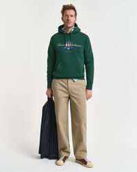 pantalones chinos de sarga de algodón de corte relajado - gris topo claro