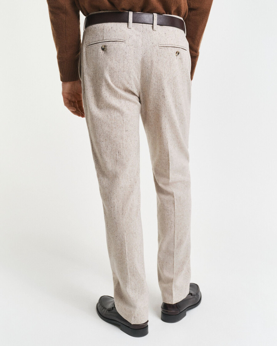 pantalones de traje donegal de corte entallado - seed melange