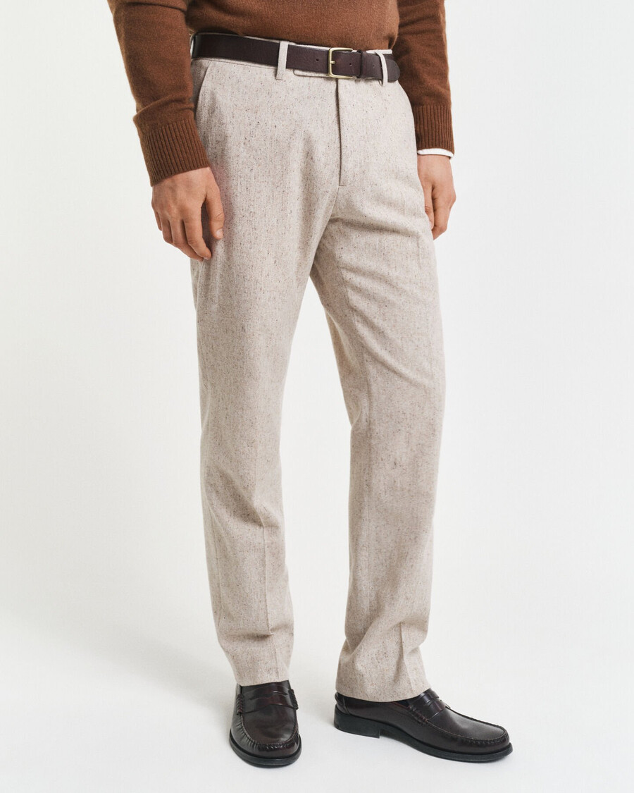 pantalones de traje donegal de corte entallado - seed melange