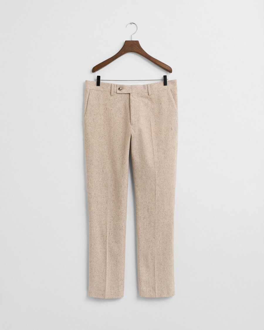 pantalones de traje donegal de corte entallado - seed melange