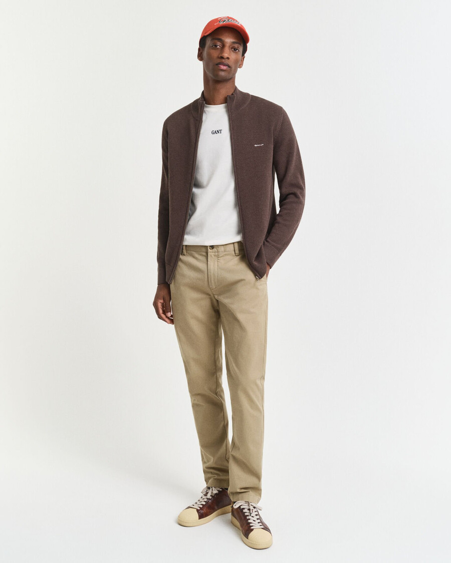 pantalones chinos súper cómodos de corte entallado - caqui oscuro