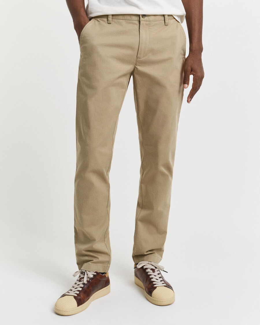 pantalones chinos súper cómodos de corte entallado - caqui oscuro