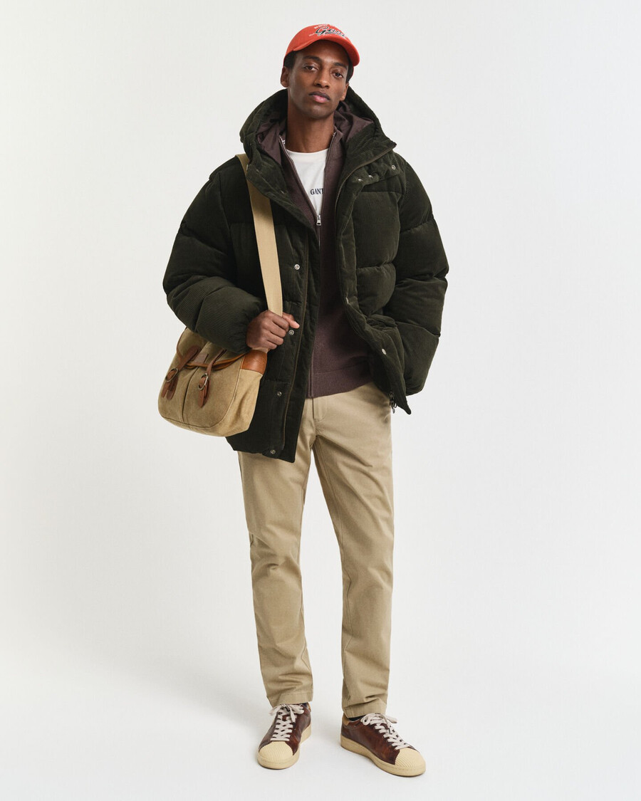 pantalones chinos súper cómodos de corte entallado - caqui oscuro