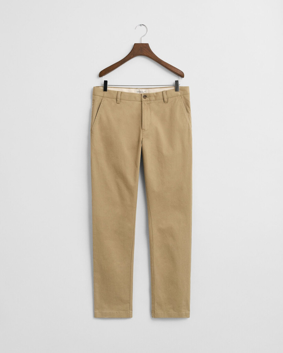 pantalones chinos súper cómodos de corte entallado - caqui oscuro