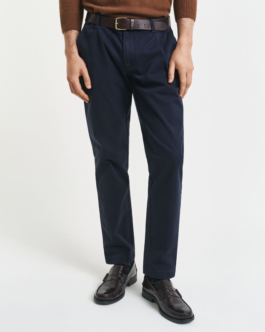 chinos súper cómodos de corte entallado - azul noche