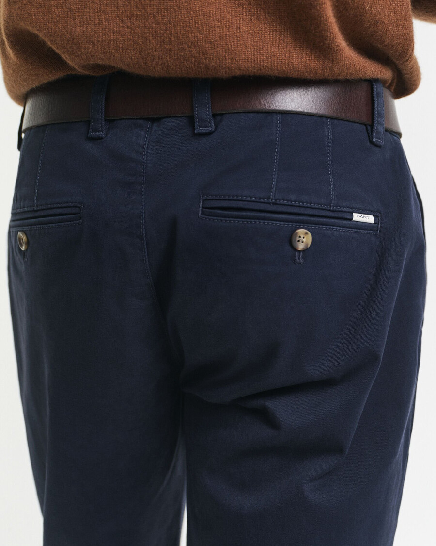 chinos súper cómodos de corte entallado - azul noche
