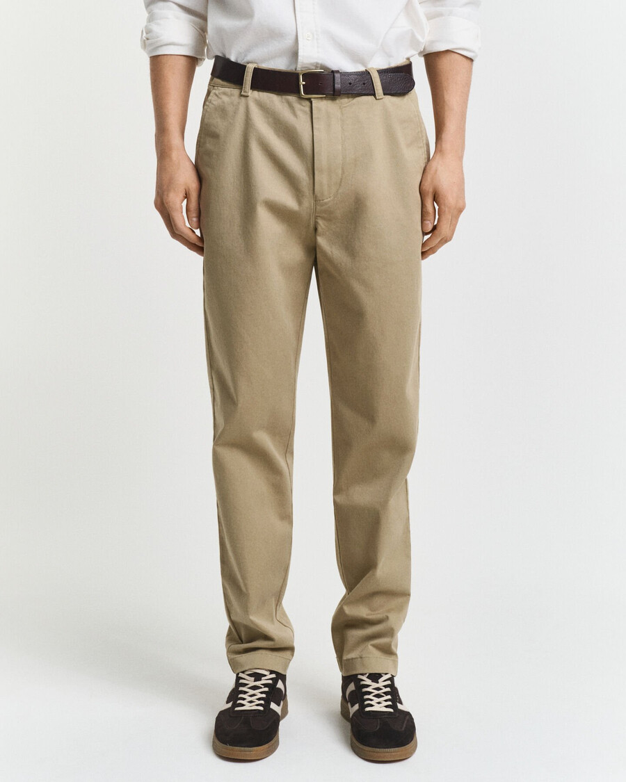 chinos súper cómodos de corte regular - caqui oscuro