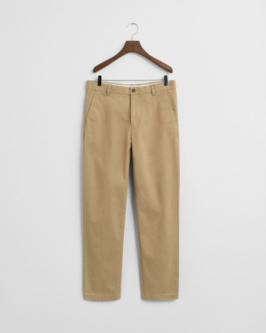 chinos súper cómodos de corte regular - caqui oscuro