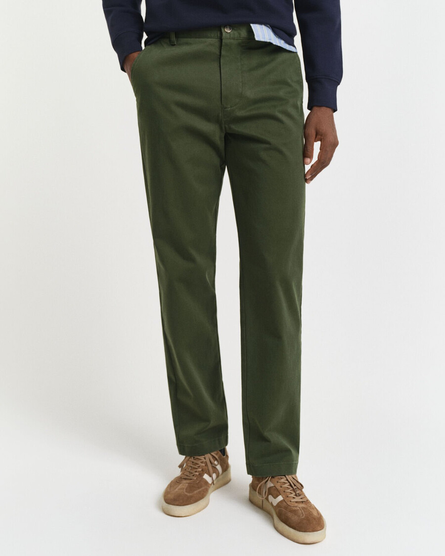 chinos súper cómodos de corte regular - verde campestre