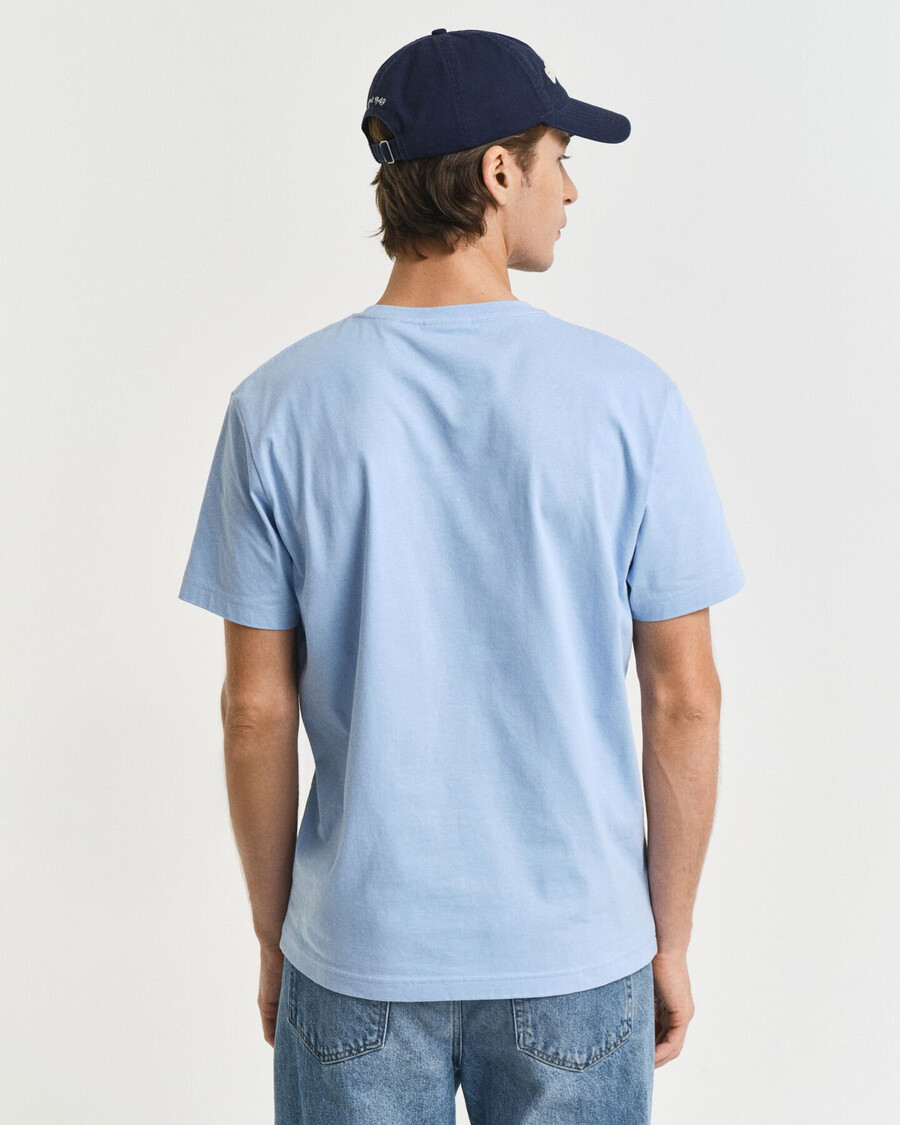 camiseta de corte regular con escudo - azul capri