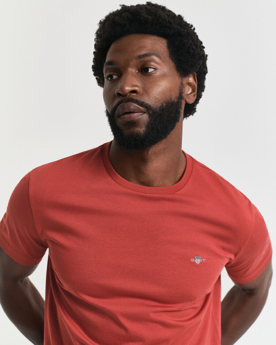 camiseta de corte regular con escudo - modern rust