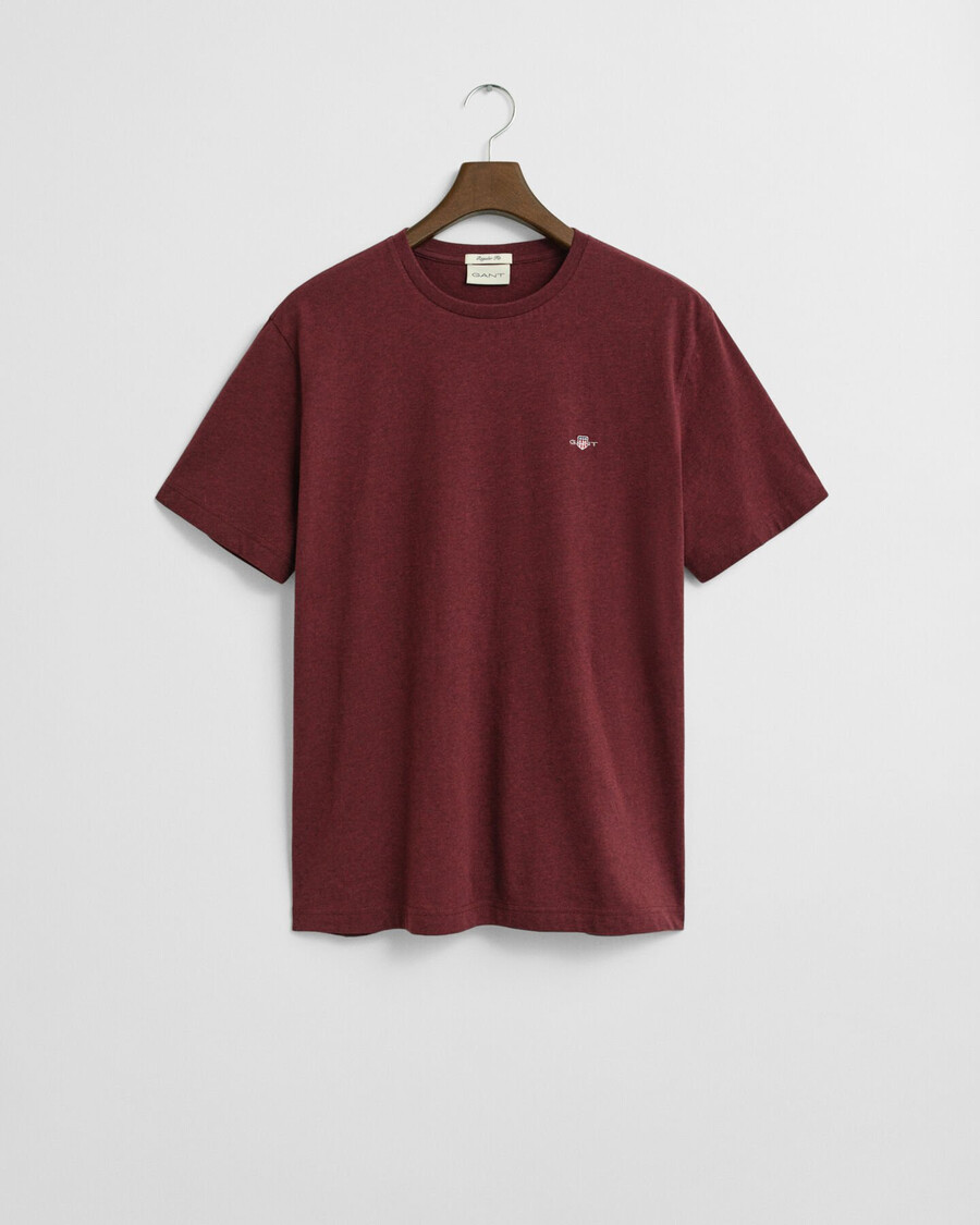 camiseta de corte regular con escudo - burdeos jaspeado