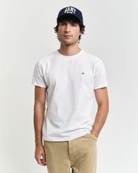 camiseta ajustada con escudo - blanca