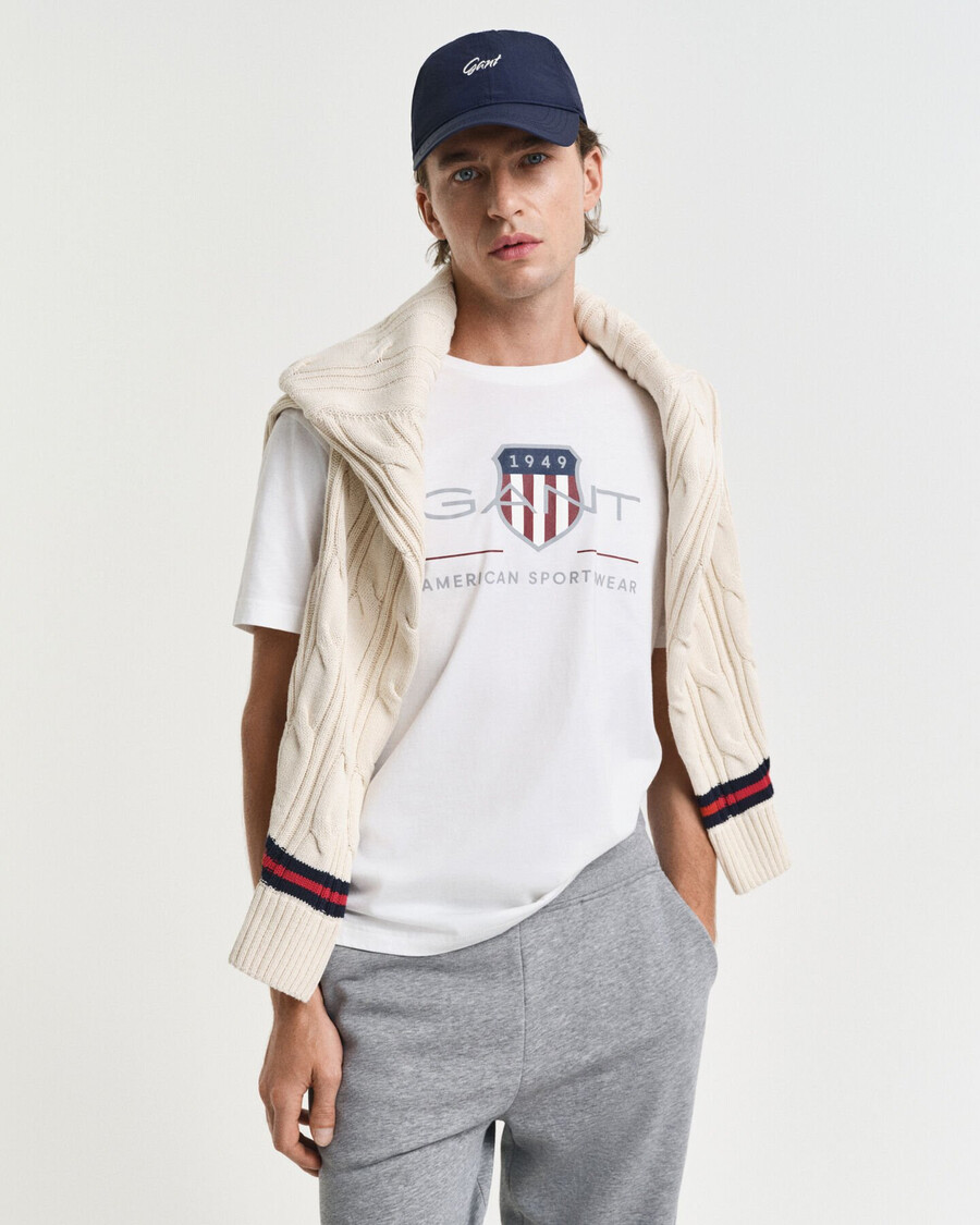 camiseta con escudo de archivo - blanca