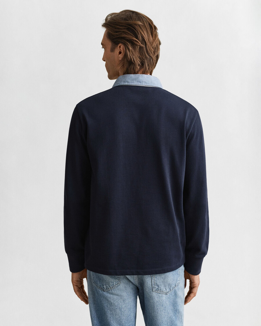 cuello chambray rugger pesado - azul noche