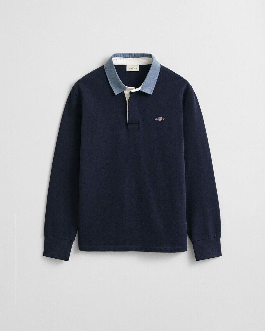 cuello chambray rugger pesado - azul noche