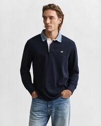 cuello chambray rugger pesado - azul noche