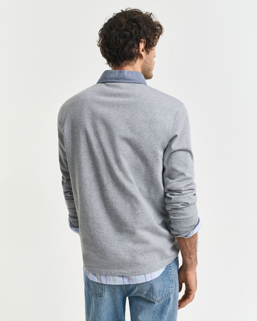 cuello chambray rugger pesado - gris jaspeado