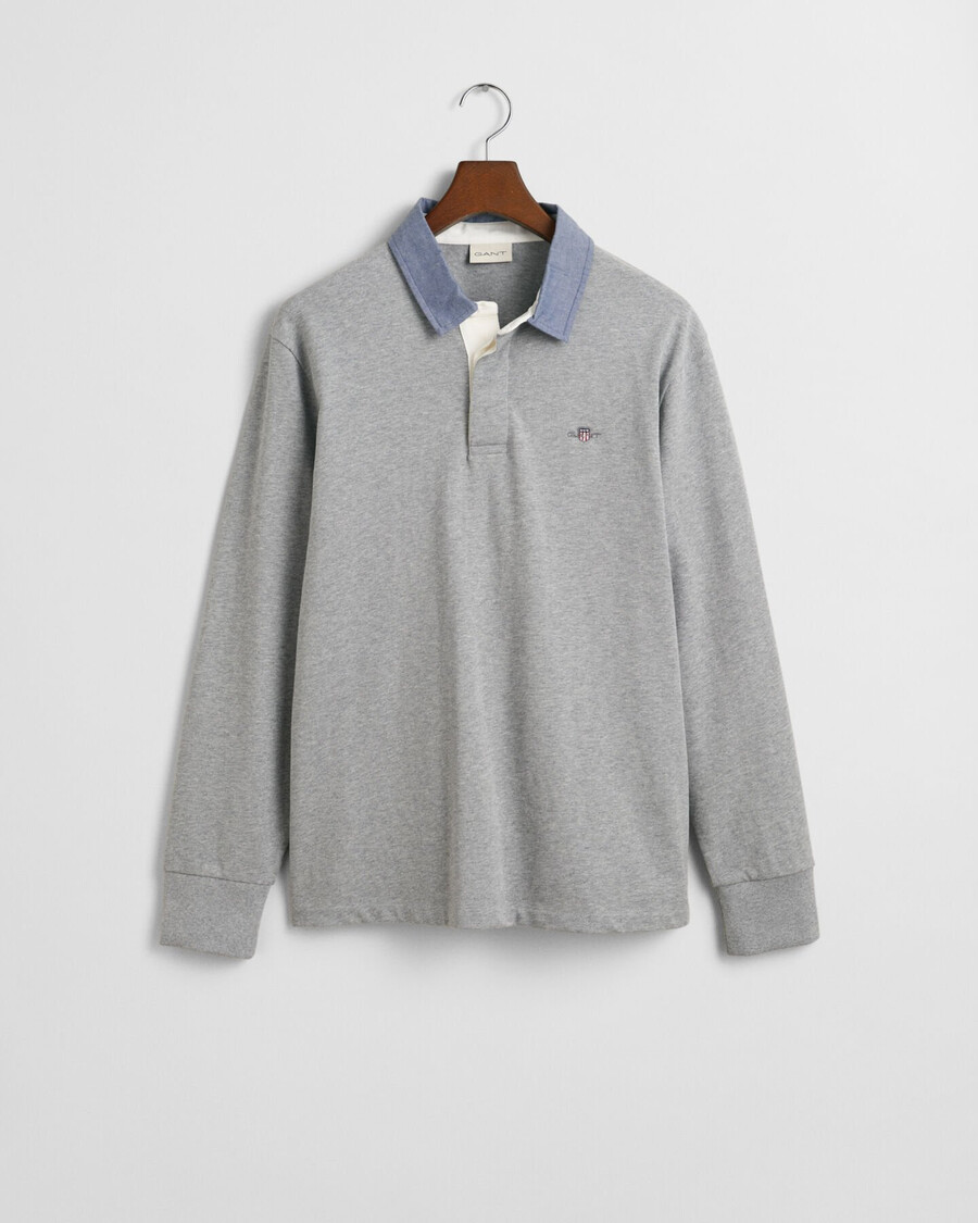 cuello chambray rugger pesado - gris jaspeado