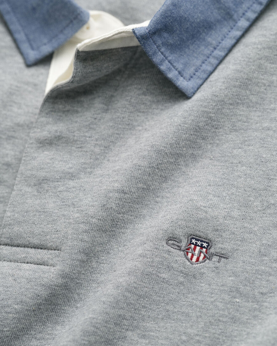cuello chambray rugger pesado - gris jaspeado