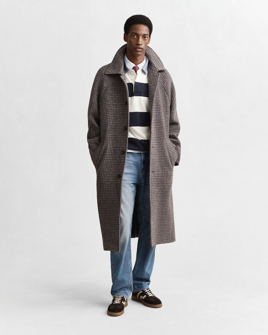 chaqueta de rugger pesada a rayas con cuello de chambray - cáscara de huevo